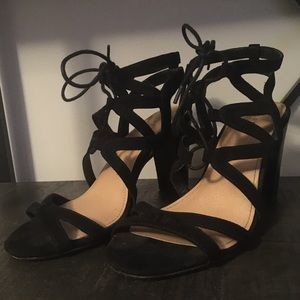 Torrid block lace up heels - size 8